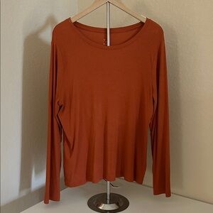 a new day Rust Long Sleeve Ribbed Top